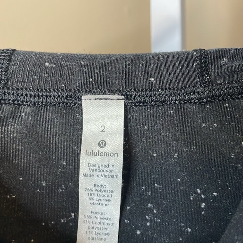 Lululemon Squad Goals Oversized Hoodie Sweatshirt Sz 2 Black White Confetti 217 - Picture 7 of 7